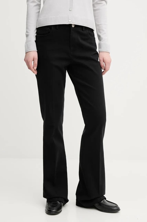 Sisley spodnie damskie kolor czarny proste high waist 49MALF05G - zdjęcie produktu nr 1