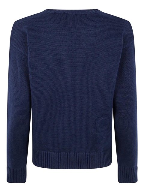 Lauren Ralph Lauren dog-embroidered crew-neck sweater - Blue - zdjęcie produktu nr 2