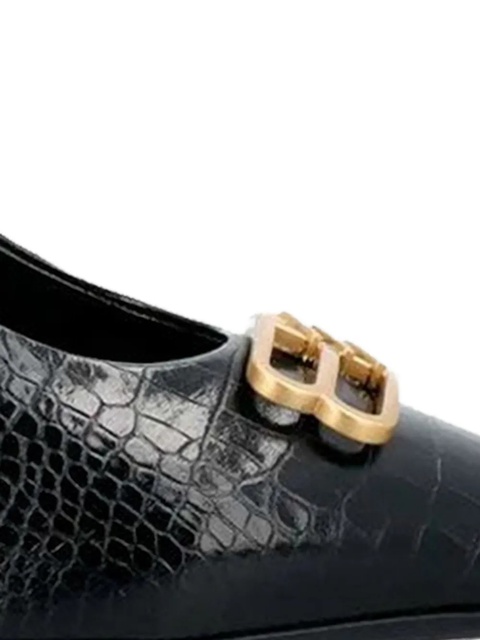 Balenciaga 80mm Square Knife BB crocodile-embossed pointed pumps - Black - zdjęcie produktu nr 2
