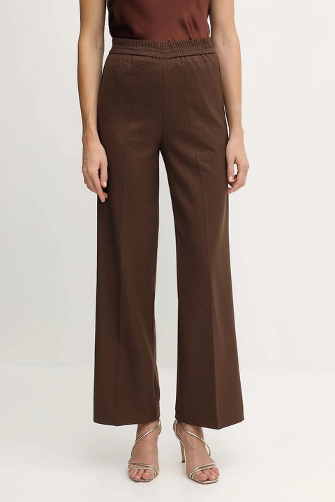 Liu Jo spodnie damskie kolor brązowy proste high waist MF5349 T159A - zdjęcie produktu nr 2