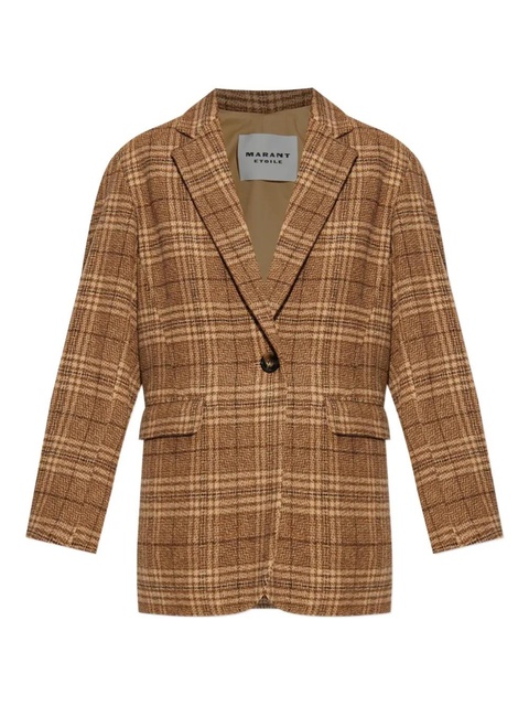 MARANT ÉTOILE Limiza checkered wool coat - Brown - zdjęcie produktu nr 1