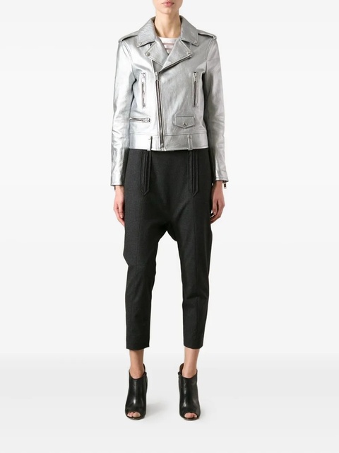 Saint Laurent leather biker jacket - Metallic - zdjęcie produktu nr 2