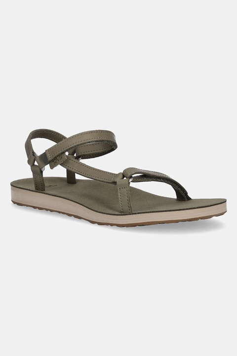 Teva sandały skórzane Original Universal Slim Lea damskie kolor zielony 1151031 - zdjęcie produktu nr 1