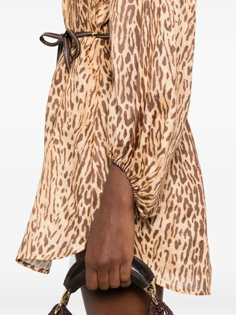 ZIMMERMANN Cascadian leopard-print mini dress - TNLP TAN LEOPARD - zdjęcie produktu nr 2