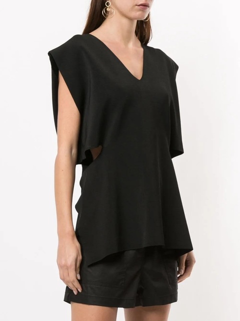 3.1 Phillip Lim V-neck sleeveless T-shirt - Black - zdjęcie produktu nr 2