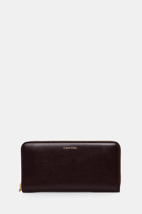 Calvin Klein portfel skórzany damski kolor bordowy LV04F1093G - zdjęcie produktu nr 1