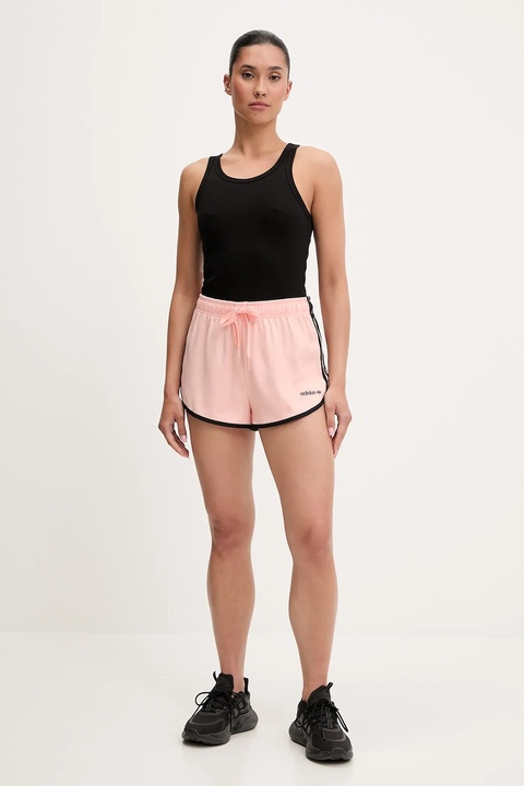 adidas Originals szorty Sprinter Shorts damskie kolor pomarańczowy z aplikacją high waist JN5643 - zdjęcie produktu nr 2