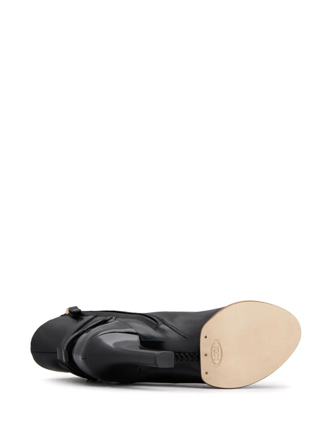 Tod's logo-plaque leather boots - Black - zdjęcie produktu nr 2