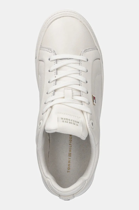 Tommy Hilfiger sneakersy skórzane WOMENS ICON COURT SNEAKER FLAG kolor beżowy FW0FW08327 - zdjęcie produktu nr 2