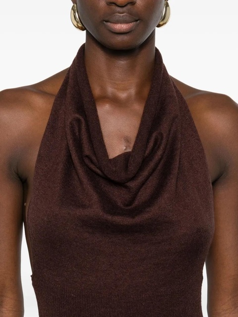 Aya Muse Reed halterneck maxi dress - Brown - zdjęcie produktu nr 2