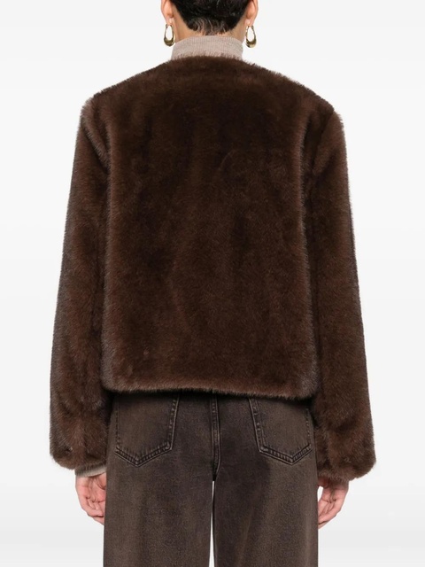 Maje flap-pocket faux-fur jacket - Brown - zdjęcie produktu nr 2