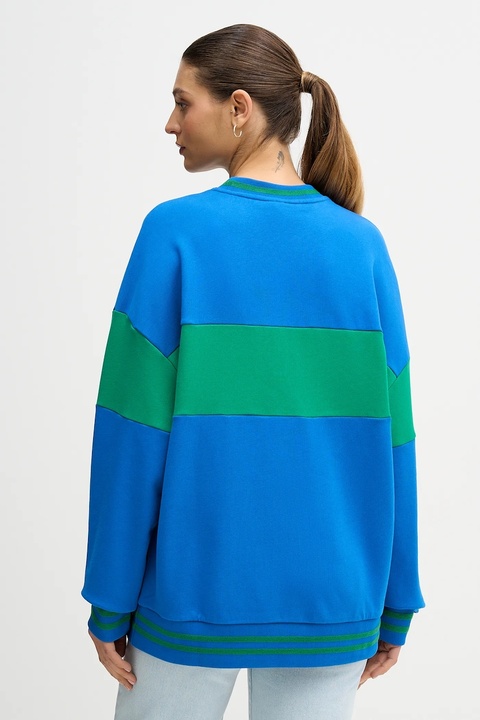 United Colors of Benetton bluza bawełniana x Stranger Things kolor niebieski z nadrukiem 342ZU10BA - zdjęcie produktu nr 2