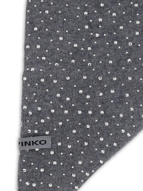 PINKO crystal-embellished knitted scarf - Grey - zdjęcie produktu nr 2