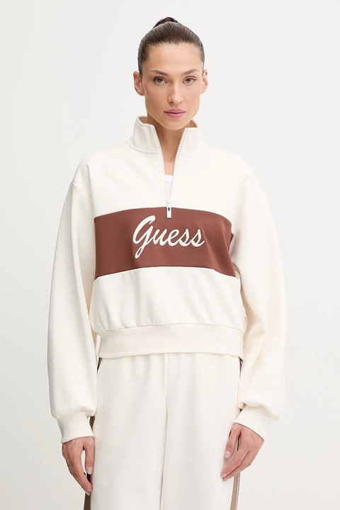 Guess bluza FABIA damska kolor beżowy z aplikacją V5BQ00 KCX22 - zdjęcie produktu nr 1