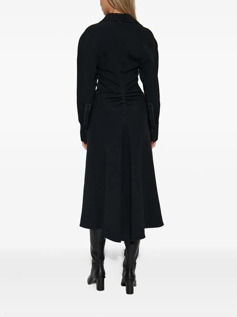Victoria Beckham spread-collar long-sleeve midi dress - Black - zdjęcie produktu nr 2