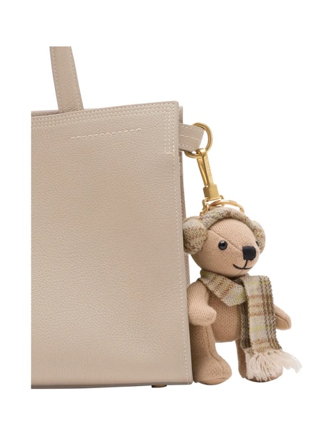 Burberry Thomas Bear checked-scarf bag charm - Neutrals - zdjęcie produktu nr 2
