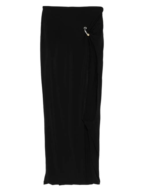 Jean Paul Gaultier ring-detail side-split midi skirt - Black - zdjęcie produktu nr 1