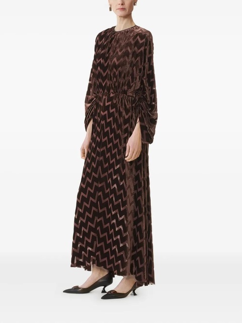 Lanvin chevron-pattern maxi dress - Brown - zdjęcie produktu nr 2