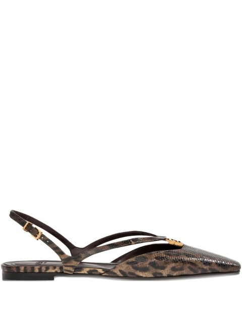FENDI FFold slingback ballet flats - Brown - zdjęcie produktu nr 1