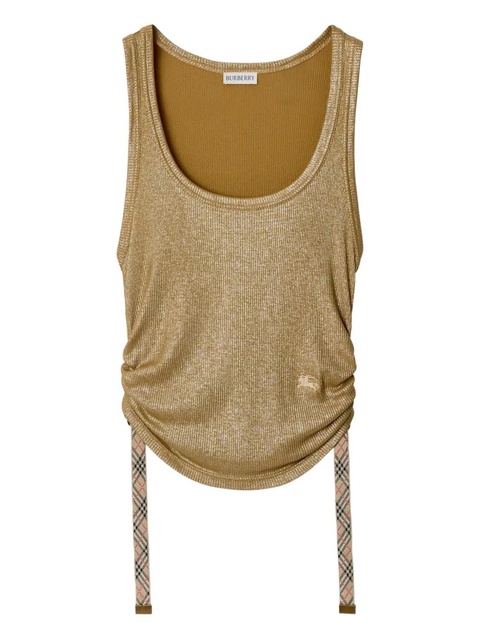 Burberry logo-embroidered tank top - Gold - zdjęcie produktu nr 1