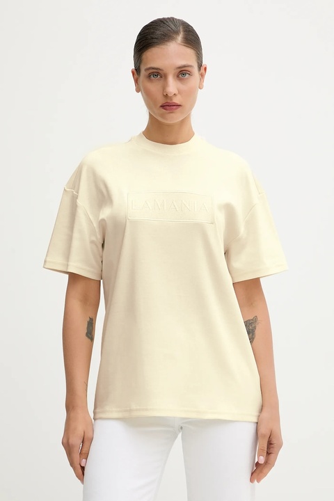 La Mania t-shirt bawełniany ALISA damski kolor żółty ALISA - zdjęcie produktu nr 1