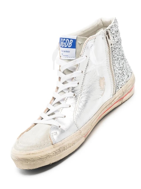 Golden Goose logo-patch lace-up sneakers - Silver - zdjęcie produktu nr 2