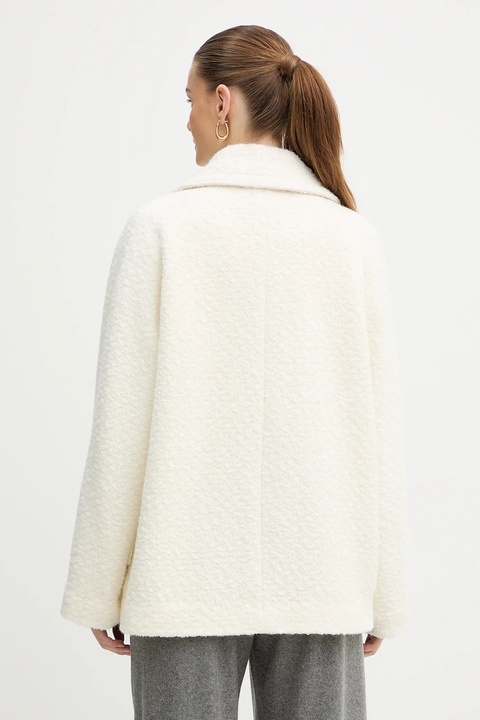 BOSS Orange płaszcz z dodatkiem wełny kolor biały 50548664 - zdjęcie produktu nr 2