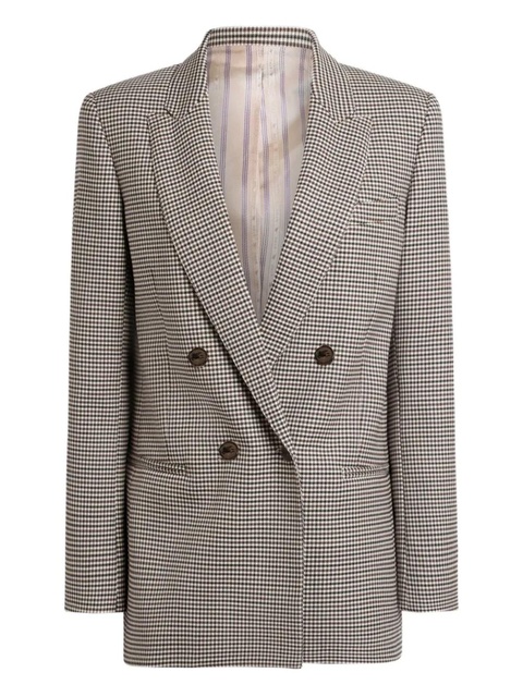 ETRO double-breasted gingham blazer - Brown - zdjęcie produktu nr 1