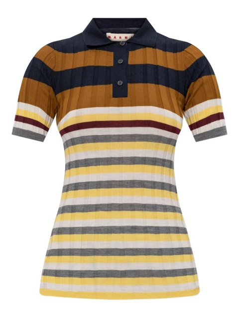 Marni striped polo top - Brown - zdjęcie produktu nr 1