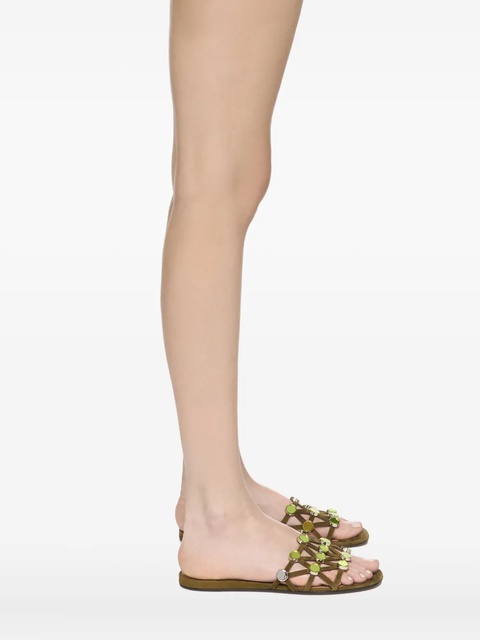 The Attico Grid embellished sandals - Green - zdjęcie produktu nr 2