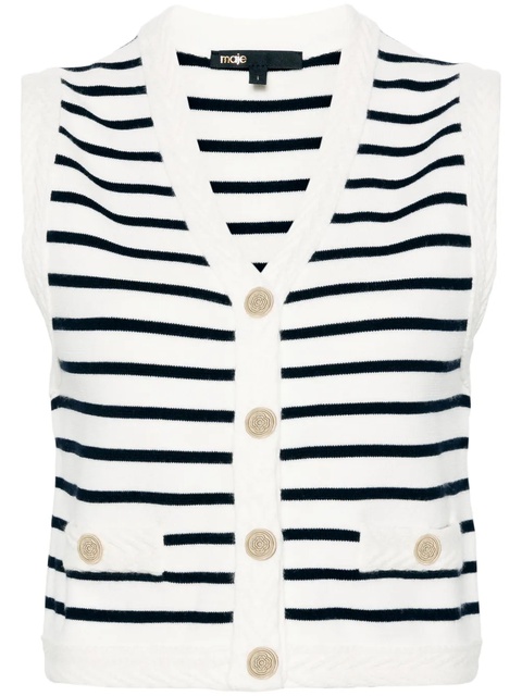 Maje sleeveless striped cardigan - White - zdjęcie produktu nr 1