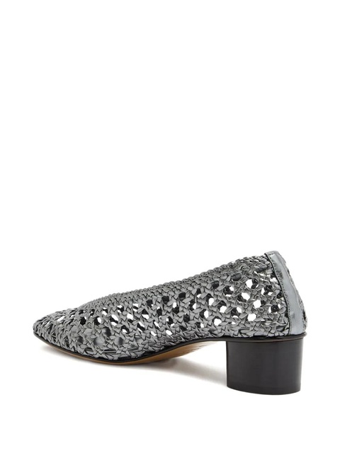 Le Monde Beryl 40mm woven-leather pumps - Silver - zdjęcie produktu nr 2