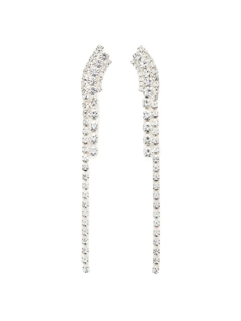 【Magda Butrym】クリスタル-embellishedドロップイヤリング Pearl and crystal-embellished earrings in silver - Magda