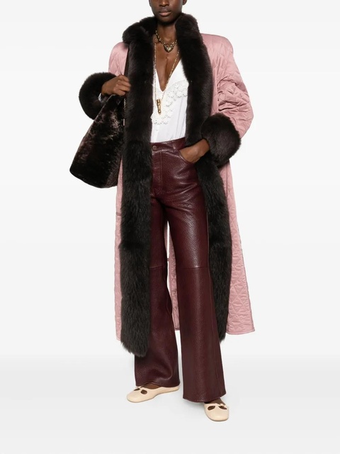 Chloé shearling-trim quilted coat - Pink - zdjęcie produktu nr 2