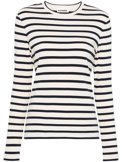Jil Sander long-sleeve striped T-shirt - White - zdjęcie produktu nr 1