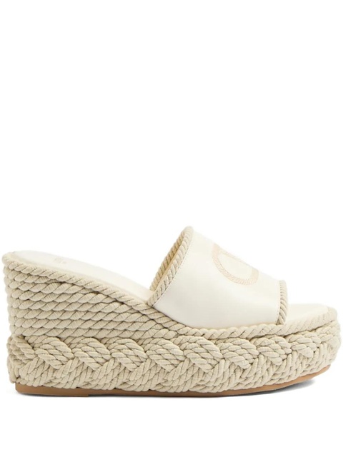 Valentino Garavani 100mm VLogo Torchon sandals - Neutrals - zdjęcie produktu nr 1