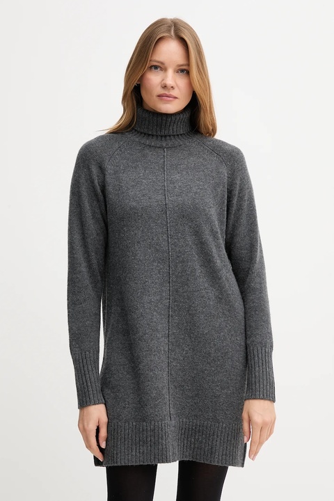 Pepe Jeans sukienka z dodatkiem wełny kolor szary mini oversize PL9537714 - zdjęcie produktu nr 1