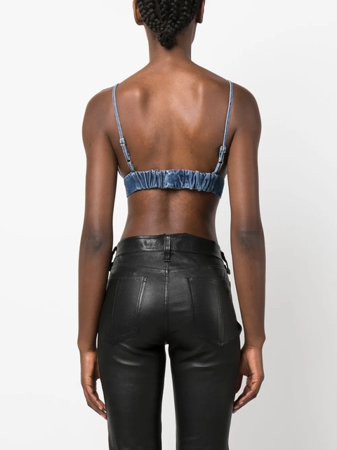 AGOLDE triangle-cup denim crop top - Blue - zdjęcie produktu nr 2