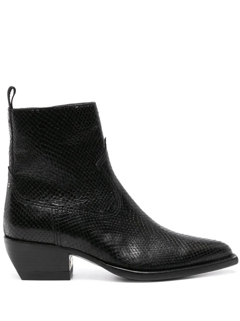 Golden Goose snakeskin-effect leather ankle boots - Black - zdjęcie produktu nr 1