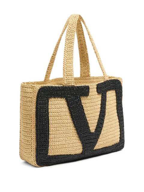 Valentino Garavani large Viva Superstar raffia tote bag - Neutrals - zdjęcie produktu nr 2