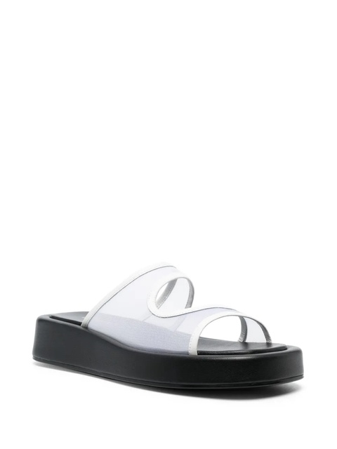 Elleme Gemini leather mesh slides - White - zdjęcie produktu nr 2