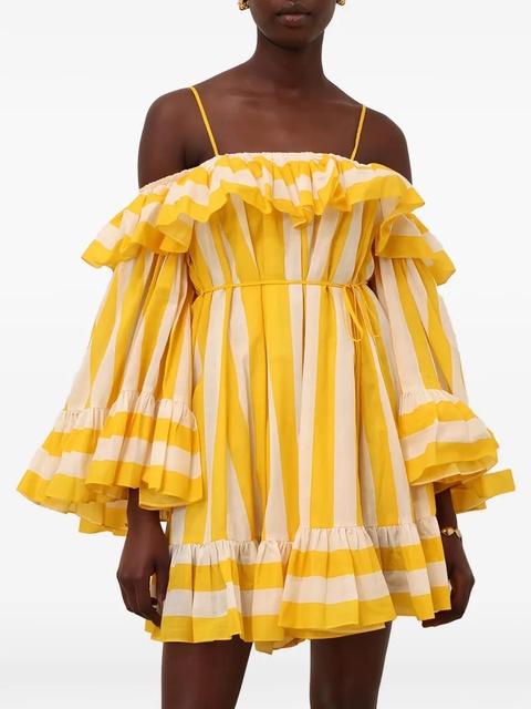 ZIMMERMANN Daylight ruffled striped mini dress - Yellow - zdjęcie produktu nr 2