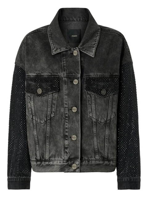 PINKO stonewashed embellished denim jacket - Black - zdjęcie produktu nr 1