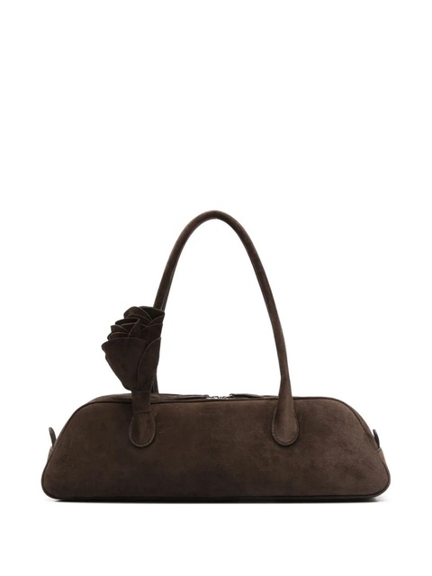 Magda Butrym Briggitte rose-embellished suede tote bag - Brown - zdjęcie produktu nr 1