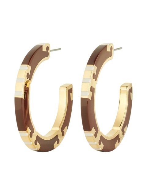 Tory Burch T Stripe hoop earrings - Gold - zdjęcie produktu nr 1