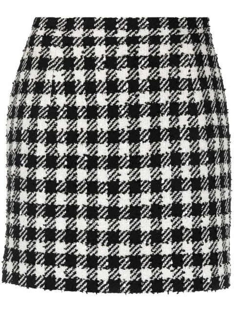 Alessandra Rich herringbone-pattern print mini skirt - White - zdjęcie produktu nr 1