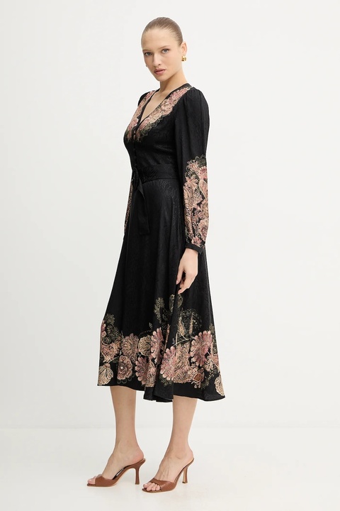 Twinset sukienka kolor czarny midi rozkloszowana 252TP2043 - zdjęcie produktu nr 2