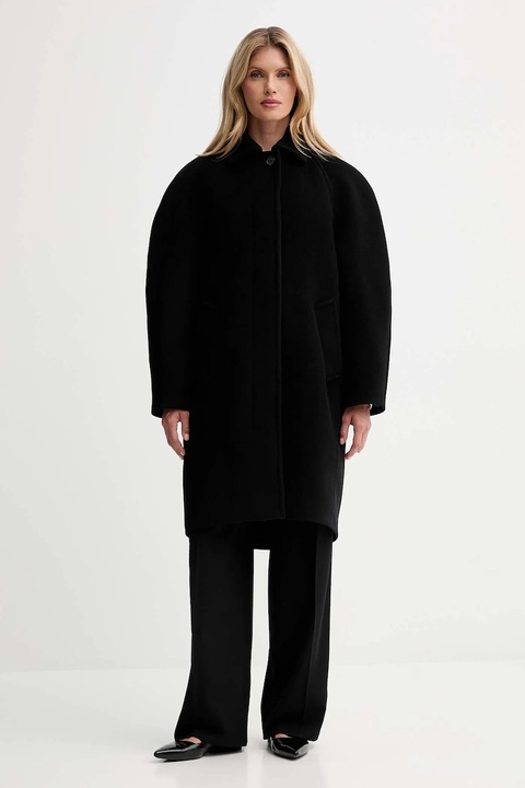 Filippa K płaszcz z dodatkiem wełny kolor czarny 31614 - zdjęcie produktu nr 1