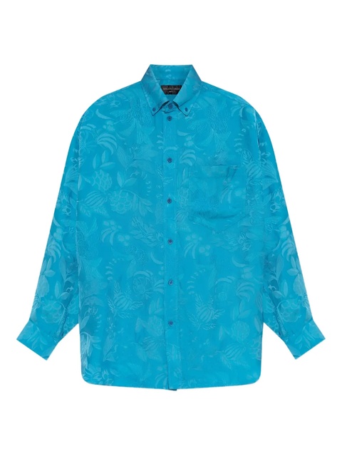 Balenciaga floral-print button-down shirt - Blue - zdjęcie produktu nr 1