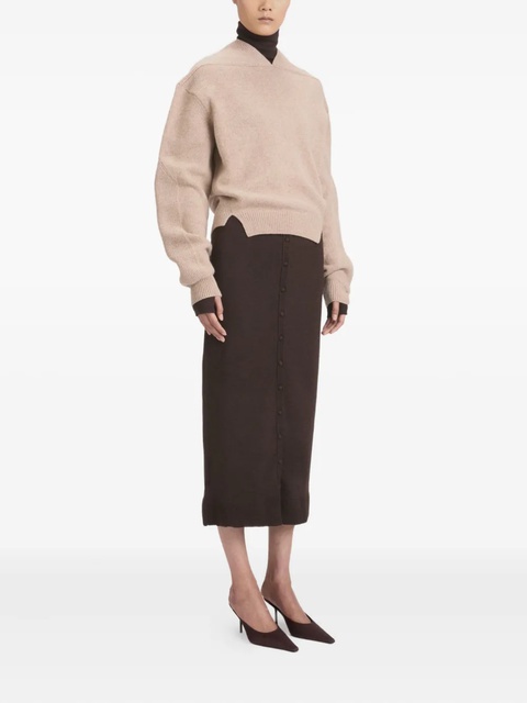 Victoria Beckham V-neck yoke detail sweater - Neutrals - zdjęcie produktu nr 2